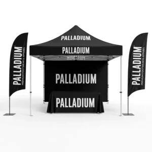 Custom 3x3m Aluminum Hexagon-Frame Folding Pop-Up Marquee Tent, Windproof, Fire-Retardant, Waterproof