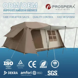 Custom 4 8 Person Portable Automatic Large Folding Waterproof Oxford Mesh Double Layer Glamping Camping Outdoor Tent