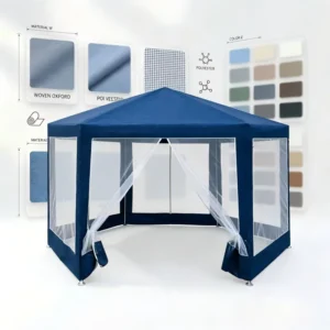 Custom 6-Sided Mosquito Netting Gazebo Waterproof Canopy Mesh Sidewalls Outdoor Trade Show Tent for Garden Patio Party