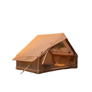 Custom 6.3sqm Inflatable Glamping Tent Panoramic Star View Roof and Large Entrance Waterproof 300D Material Quick Setup