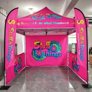 Custom Advertising Canopy Tent for Trade Shows and Events, Full Color Printed Pop-Up Outdoor Shelter