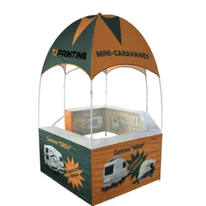 Custom Advertising Exhibition Booth 3×3 Large Display Hexagonal Dome Tent