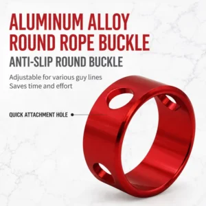Custom Aluminum Alloy Rope Tensioner Round Guyline Buckle for Tent Camping Accessories Factory Direct Supply
