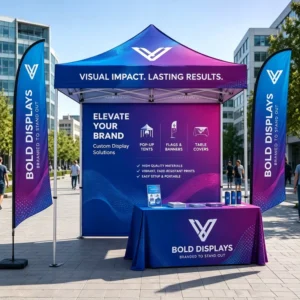 Custom Aluminum Frame Portable Heavy-Duty Outdoor Folding Canopy Tent with Printed Logo for Business Trade Shows