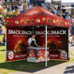 Custom Aluminum Frame Waterproof Windproof Portable Heavy Duty Outdoor Folding Thermal Transfer Printed Tent