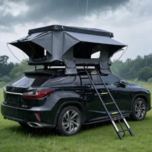 Custom Black ABS Aluminum Hard Clamshell Rooftop Tent for 3-4 Adults