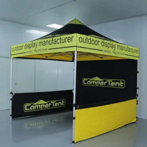Custom Branded Trade Show Tent with Logo Printing Gazebo Canopy Side Panels and Tablecloth Flags for Outdoor Business Events