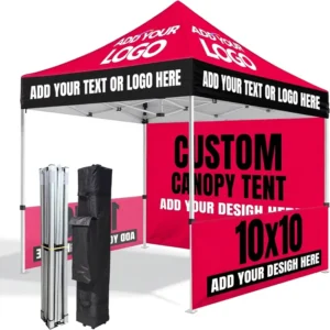 Custom Canopy Tent 10×10 Business Event Trade Show Use Aluminum Frame Waterproof Nylon Heavy Duty Full Color Printing