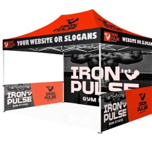 Custom Canopy Tent Custom Logo Alloy Steel Frame Water Resistant UV Protection for Tradeshows Outdoor Sport Events (10×15)