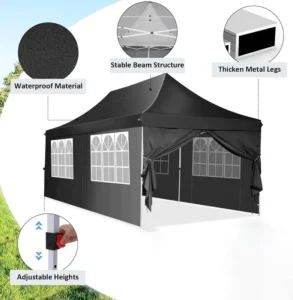 Custom Canopy Tent Waterproof Pop up Gazebo 3×6 with Steel Frame Fabric for Outdoor Events Trade Show