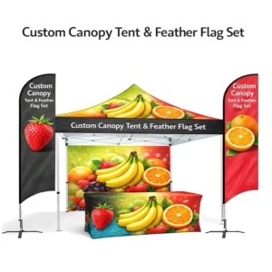 Custom Canopy Tent with Feather Flags Outdoor Event Display Set