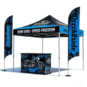 Custom Digital Printed 600D Waterproof Polyester Aluminum Alloy Frame Pop-Up Trade Show Stand