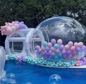 Custom Digital Waterproof Inflatable Camping Bubble Tent with Built-In Fan