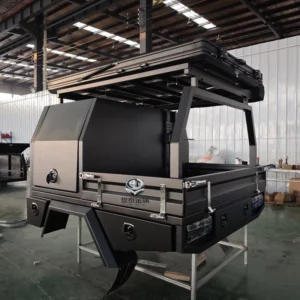 Custom Double Cab Removable Ute Tray and Canopy With Rooftop Tent Pickup Hilux Ford Ranger Toyota