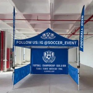 Custom Dye Sublimation Printed Oxford Fabric Waterproof Fire-Retardant Anti-UV 10×10 Pop-up Canopy Tent for Trade Shows and Events