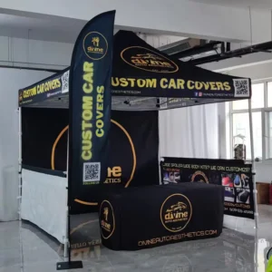 Custom Event Tent with Logo 10×10 Canopy Gazebo Portable Booth Promotional Trade Show Tent Folding Waterproof