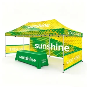 Custom Exhibition Canopy Tent 10×10/10×20 FT, Pop-Up Trade Show Tent with Sidewalls, Heavy Duty, UV Protection