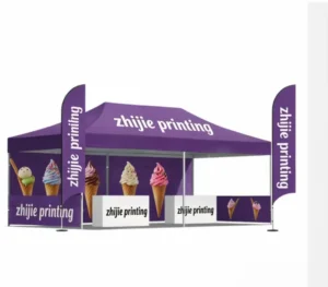 Custom Exhibition Trade Show Canopy Tent Optional Table Cloth and Feather Flag UV-Resistant Waterproof