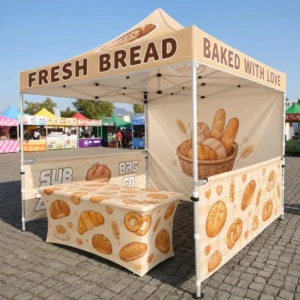 Custom Foldable Square Pop-Up Canopy Tent with Billboard Banner for Outdoor Events