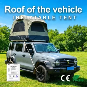 Custom Four Season Camouflage Inflatable Oxford Cloth Pop up Waterproof Car Rooftop Tent Multi Purpose Camping Hard Shell for