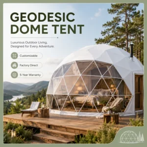 Custom Geodesic Dome Tent for Glamping Resorts Hotels Starry Sky Rooms Outdoor Camping and Homestays Supplier