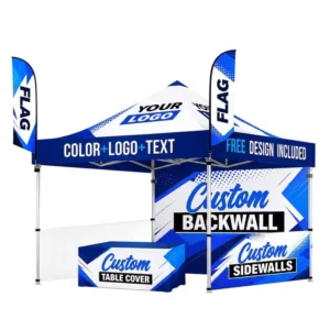 Custom Heavy-Duty 10×10 FT Pop-Up Canopy Tent with Sidewalls for Advertising and Trade Shows