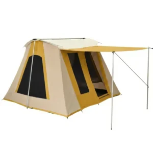 Custom Heavy Duty Waterproof 4 Season Canvas Tent Quick Setup Flex Bow Frame Cabin Camping Tent with Stove Jack for Burning Man