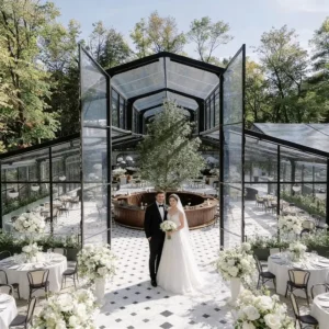 Custom Height Transparent Aluminum Wedding Tent Full Clear PVC Cover for Large Wedding Banquet
