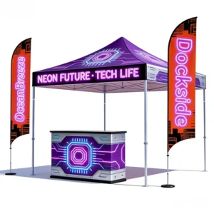 Custom Hexagon Full Walls Canopy Tent 10×10 Commercial Indoor Outdoor Waterproof 300D Oxford Advertising Exhibition