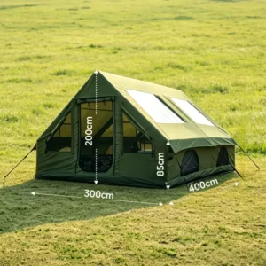 Custom Inflatable Camping Tent Family Outdoor Escapes Waterproof Triple Layer Four-season Air Tent Glamping Cabin