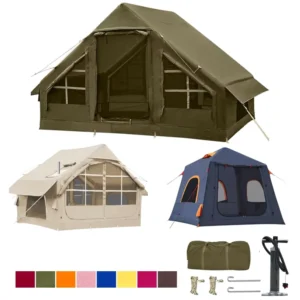 Custom Inflatable Camping Tent Waterproof Windproof Outdoor Air Tent for Family Camping Glamping Hiking Travel