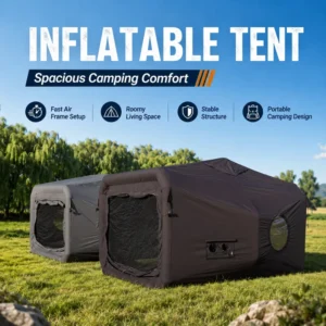 Custom Large Waterproof 3000+ Air Tent Oxford Cotton/Nylon Canvas PVC Aluminum Pole Multi-Person Inflatable Outdoor Camping
