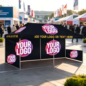 Custom Logo 10x20ft Pop-Up Canopy Tent, 3x6m Folding Gazebo with Carry Bag, Waterproof UV-Resistant for Events