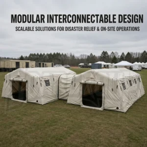 Custom Logo 4-Season Inflatable PVC Medical Rescue Tent 3-Bedroom Quick-Open Large-Space UV-Resistant Insulated Flame