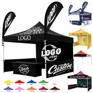 Custom Logo Advertising Tent Sunshade Canopy Folding Four-Corner Tent 50mm 40mm 30mm Weatherproof Trade Show Booth