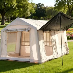 Custom Logo Classic-Style Four-Season Double-Layer Oxford Outdoor Waterproof Inflatable Tent Three Doors Spacious