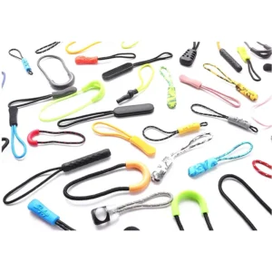Custom Logo Colorful Zip Accessories Pulls Slider String Cord Rubber Rope Zipper Puller for Bag Pouch Tent Clothing