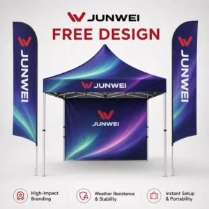 Custom Logo Food Booth Tent 10x10ft Waterproof Pop-Up Canopy with Sidewalls for Outdoor Market