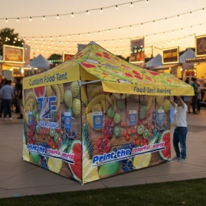 Custom Logo Heavy Duty Windproof Waterproof Event Outdoor Promotion Vendor Pop up Custom Printed Portable Food Tent Booth