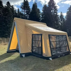 Custom Logo Inflatable Camping Tent Waterproof PVC Oxford Fabric Family Outdoor Glamping Tent for Sale
