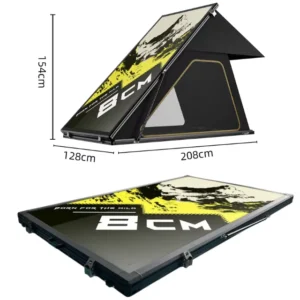 Custom Logo Lightweight Automatic 2 Person Triangle Hard Top Rooftop Tent, Ultra Thin 8cm Oxford Aluminum Hard Shell