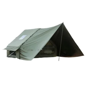 Custom Logo Low Price Outdoor Waterproof Green Polyester Double-Layer Inflatable Tent Spacious One-Bedroom Interior Camping