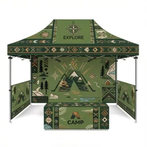 Custom Logo Pop-Up Canopy Tent 10×10 Commercial Event Market Stall Trade Show Booth