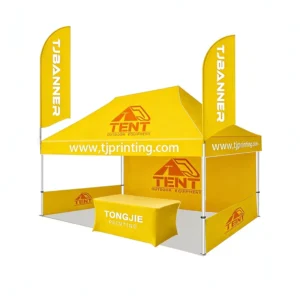 Custom Logo Pop Up Tent Windproof Tear Resistant Double Side Print Outdoor Branding Tent Factory Direct
