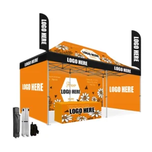 Custom Logo Print Manufactured Aluminum Frame Canopy Gazebo Outdoor Promotion Fair Tent With Wall For Trade Show Small Business
