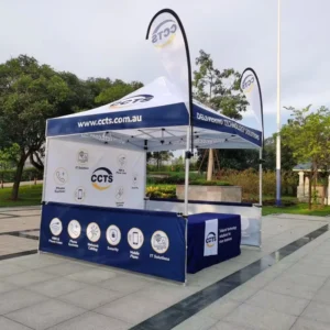 Custom Logo Print Waterproof Fire Retardant Tent Gazebo Folding Canopy For Events Outdoor Heavy Duty