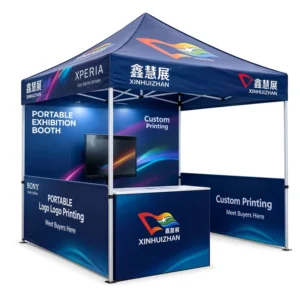 Custom Logo Printed Canopy Tent 10x10ft 600D Oxford Waterproof Fabric Aluminum Frame Portable Outdoor Trade Show Event Booth
