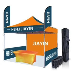 Custom Logo Printing 10x10ft Hexagon Aluminum Pop up Canopy Tent Professional Tradeshow Display Waterproof Shelter