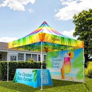 Custom Logo Printing Steel Frame Waterproof 300D Oxford 10×10 Outdoor Folding Marquee Advertising Tents