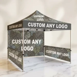 Custom Logo Printing UV Resistant Oxford Fabric Gazebo Canopy 10×10 Ft Aluminum Trade Show Tent for Business Advertising Events